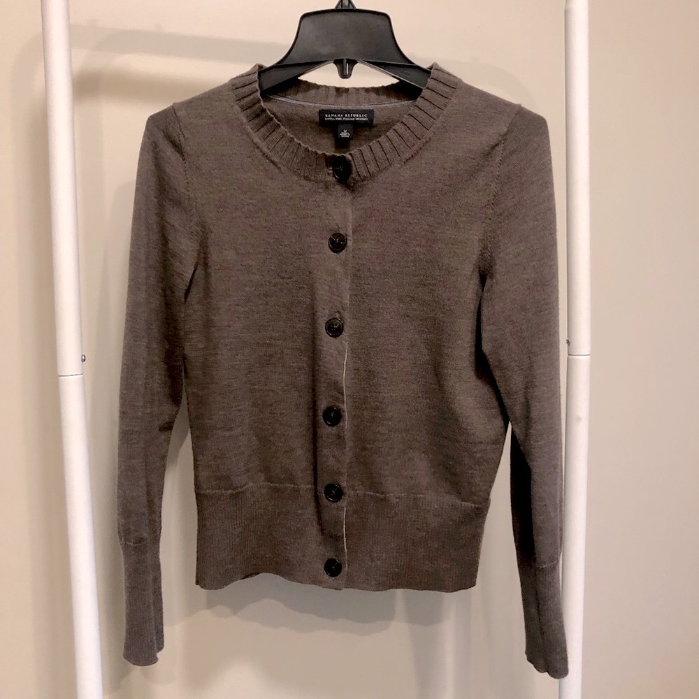 Perfect cardigan with stripe detail inside Banana Republic